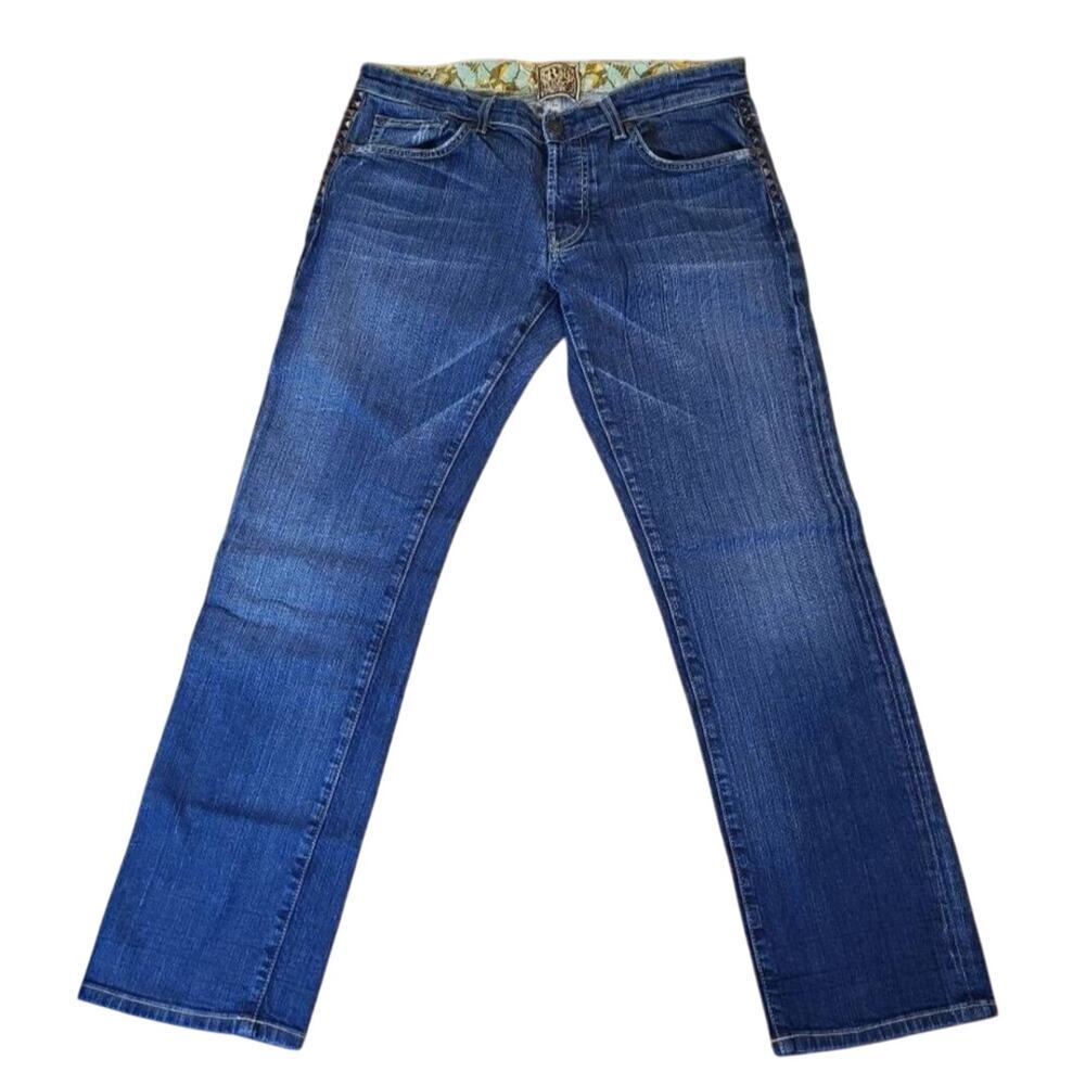 Rich and Skinny Distressed Stretch Straight Leg Jeans Stretch Denim